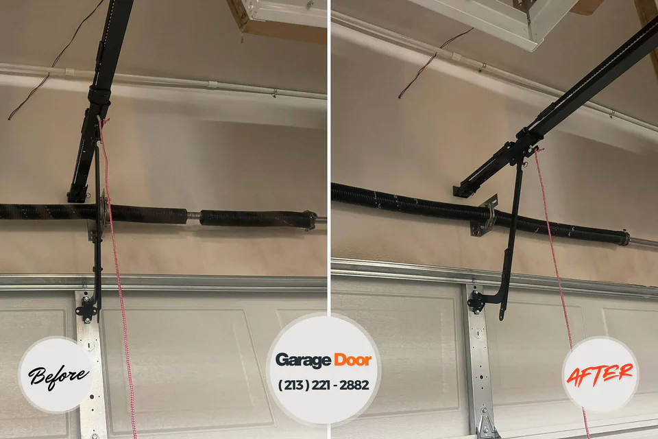 Before and after: garage door repair East Hills, NY
